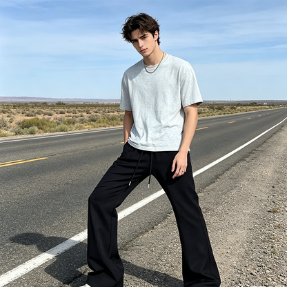 Men's Wide-Leg Pants with Breathable Mesh