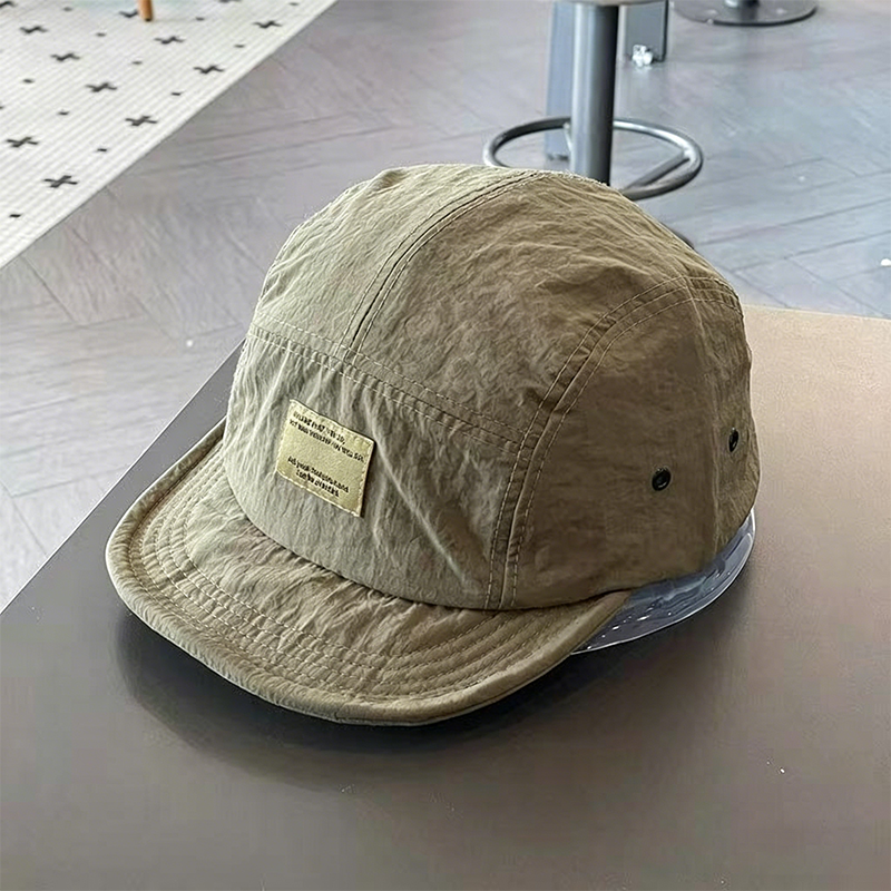 Short Brim Packable Cap – 5-Panel Urban Hat, Lightweight Crinkle Fabric, Foldable & Soft Top, Casual Streetwear Unisex