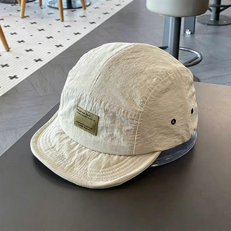 Short Brim Packable Cap – 5-Panel Urban Hat, Lightweight Crinkle Fabric, Foldable & Soft Top, Casual Streetwear Unisex