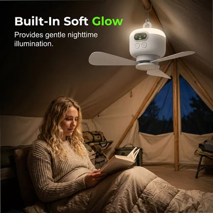 Rechargeable ceiling fan with LED lights 🌬️✨