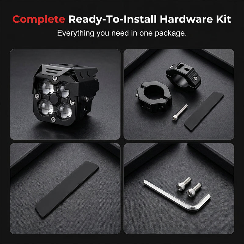 High-Power Quad-Lens Motorcycle LED Spotlight