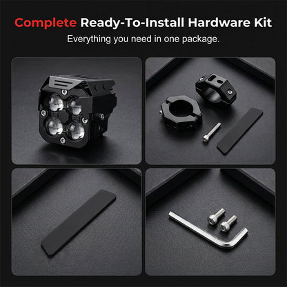 High-Power Quad-Lens Motorcycle LED Spotlight