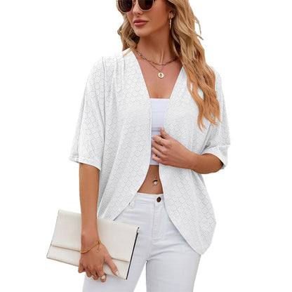 Soft casual half sleeve cardigan for women