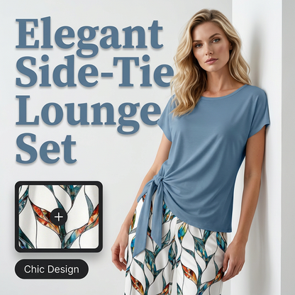 👗 49% OFF NOW!  🔥 Women's Side-Tie Top & Patterned Pants Set