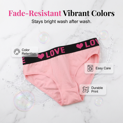 Women's Cotton Blend "LOVE" Waistband Panties