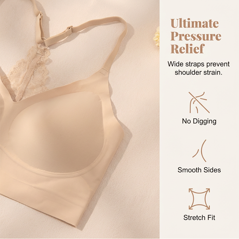 Seamless Lace Racerback Bra 👙✨ – Wire-Free, Breathable, Invisible Everyday Fit