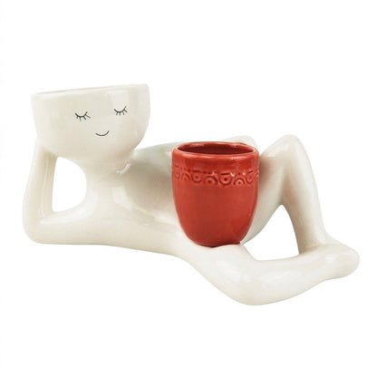 🪴😊 Quirky ceramic planter – smiling face, relaxing desk decor!