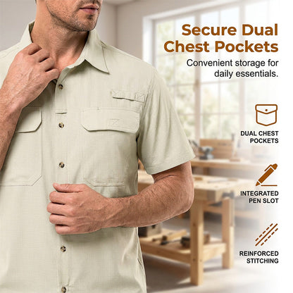 👕Men's Quick Dry Short Sleeve Workwear Shirt✨