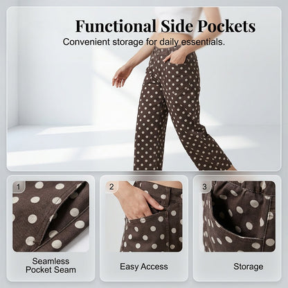 🌸 Women's Casual Polka Dot Wide Leg Pants