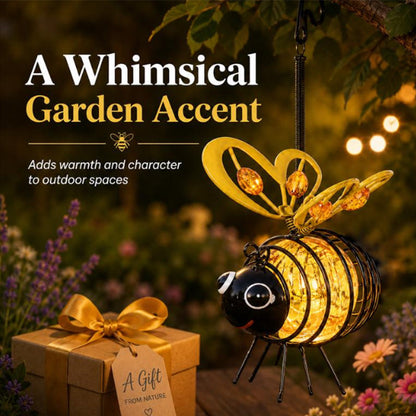 ✨🐝Solar Heart-Winged Bee Light | Weather-Resistant Metal Garden Ornament with Warm Glow