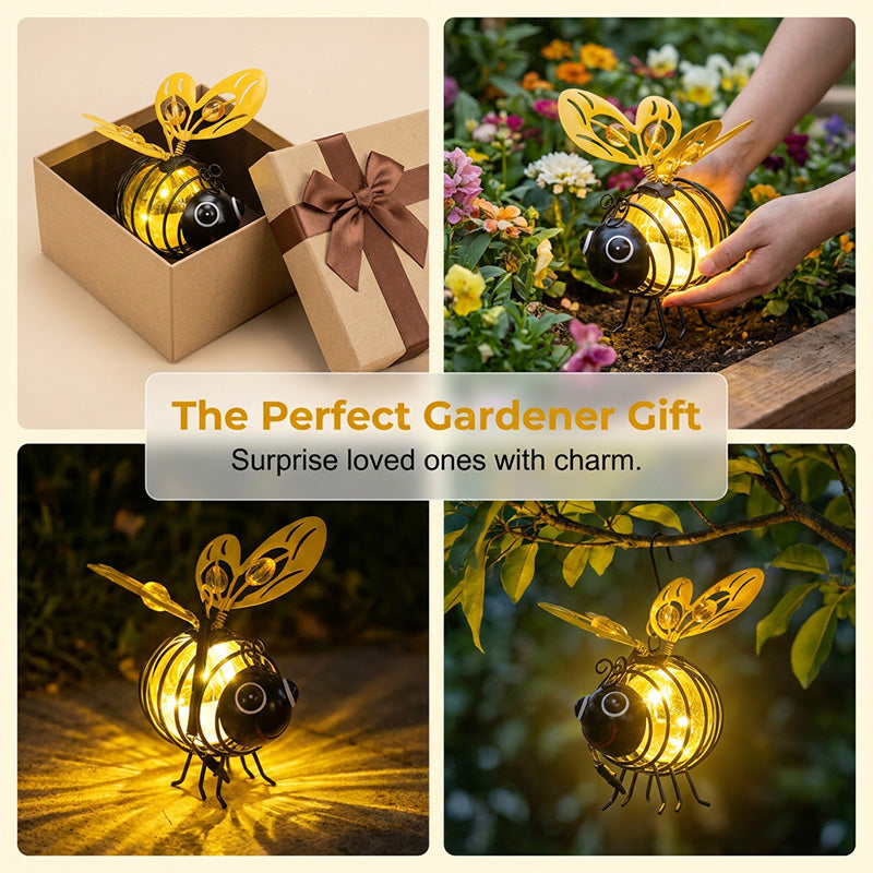 ✨🐝Solar Heart-Winged Bee Light | Weather-Resistant Metal Garden Ornament with Warm Glow