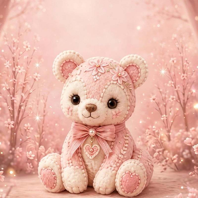 🎀49% OFF🎁Pink Enchanted Forest DIY Felt Patchwork Kit