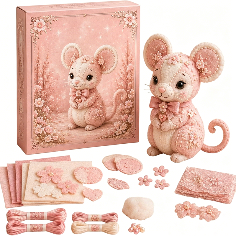 🎀49% OFF🎁Pink Enchanted Forest DIY Felt Patchwork Kit