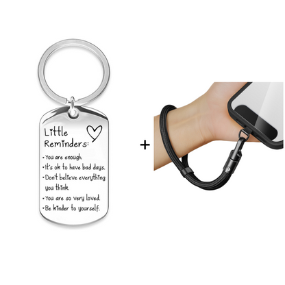 Engraved Inspirational Stainless Steel Keychain💕The best gift of companionship for family and friends.