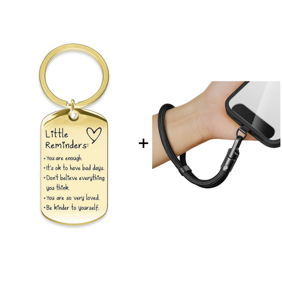 Engraved Inspirational Stainless Steel Keychain💕The best gift of companionship for family and friends.