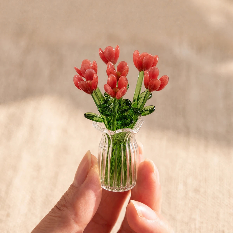 🌷 Glass flower vase set – vibrant, compact, maintenance-free forever!