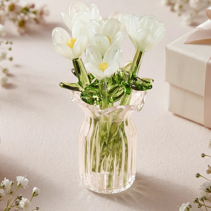 🌷 Glass flower vase set – vibrant, compact, maintenance-free forever!