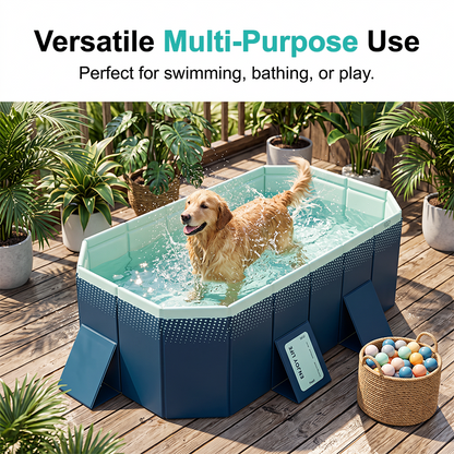 🏊‍♂️💦 Foldable family pool – no inflation, fast drain, compact storage!