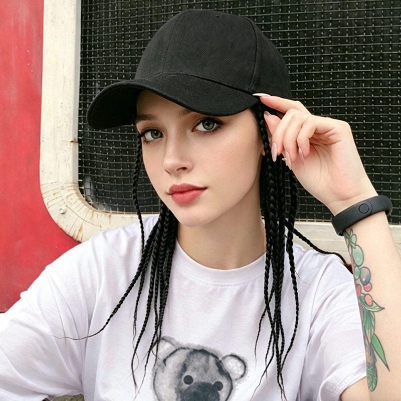 🧢 Braided Wig Hat – Instant Stylish Hair Transformation