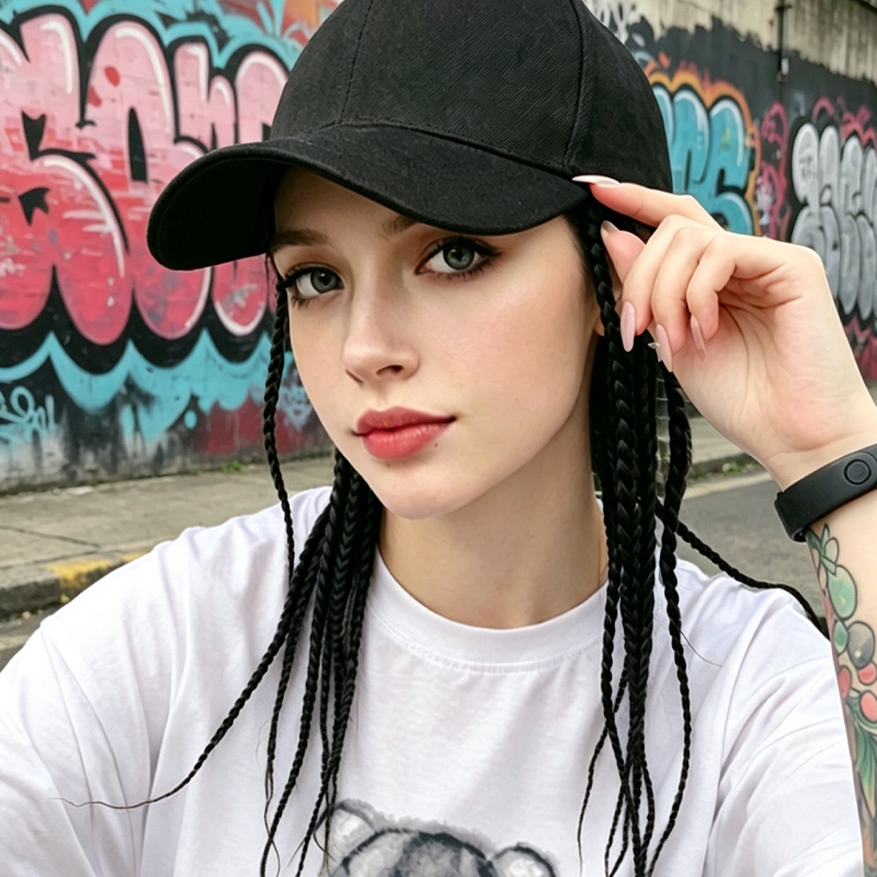 🧢 Braided Wig Hat – Instant Stylish Hair Transformation