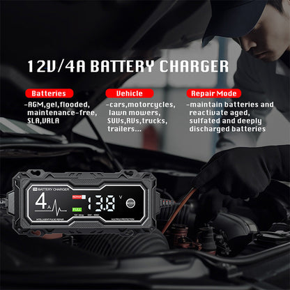 🔋 Smart Car Battery Charger – Test, Charge & Maintain with Ease ⚡