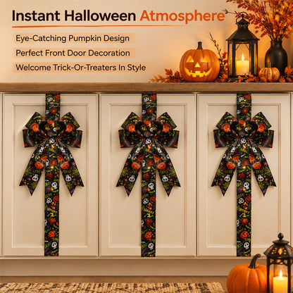 🎃 LED Lighted Halloween Cabinet Bow – Glowing Pumpkin & Ghost Decor for Doors & Cabinets | LIMITED TIME 👻