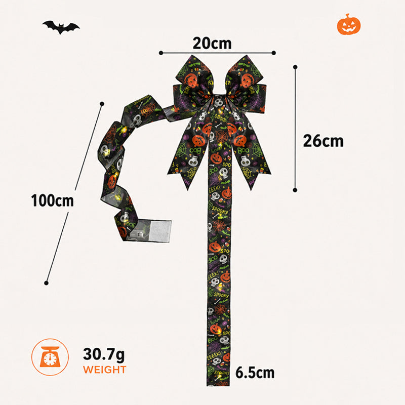 🎃 LED Lighted Halloween Cabinet Bow – Glowing Pumpkin & Ghost Decor for Doors & Cabinets | LIMITED TIME 👻