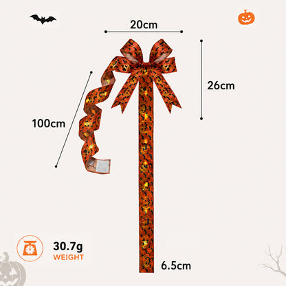 🎃 LED Lighted Halloween Cabinet Bow – Glowing Pumpkin & Ghost Decor for Doors & Cabinets | LIMITED TIME 👻