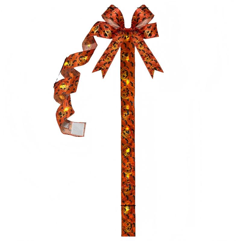 🎃 LED Lighted Halloween Cabinet Bow – Glowing Pumpkin & Ghost Decor for Doors & Cabinets | LIMITED TIME 👻