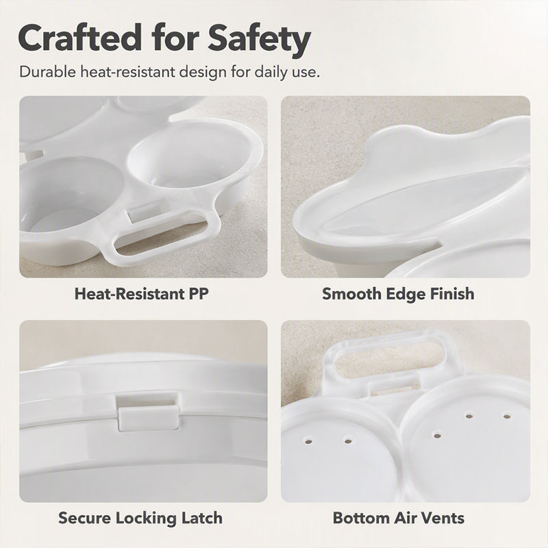 🍳✨Dual Cavity Microwave Egg Poacher