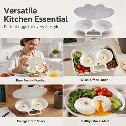 🍳✨Dual Cavity Microwave Egg Poacher