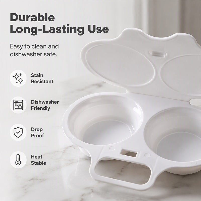 🍳✨Dual Cavity Microwave Egg Poacher