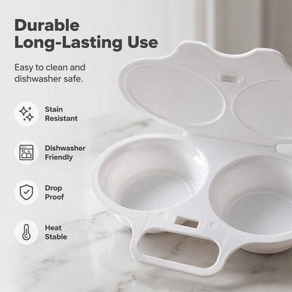 🍳✨Dual Cavity Microwave Egg Poacher