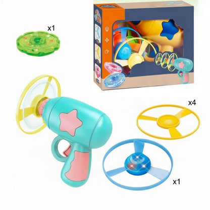 🛸 LED Flying Disc Launcher Gun Toy – Glowing discs, long range & easy to use