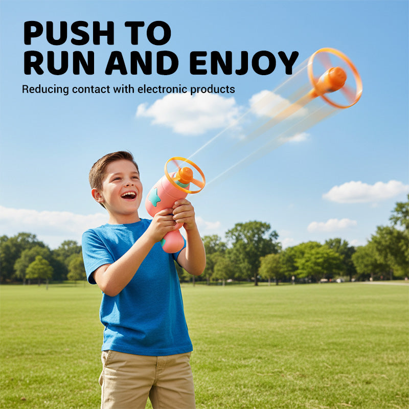 🛸 LED Flying Disc Launcher Gun Toy – Glowing discs, long range & easy to use