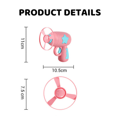 🛸 LED Flying Disc Launcher Gun Toy – Glowing discs, long range & easy to use