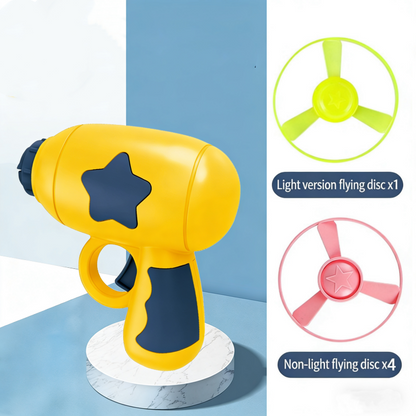 🛸 LED Flying Disc Launcher Gun Toy – Glowing discs, long range & easy to use