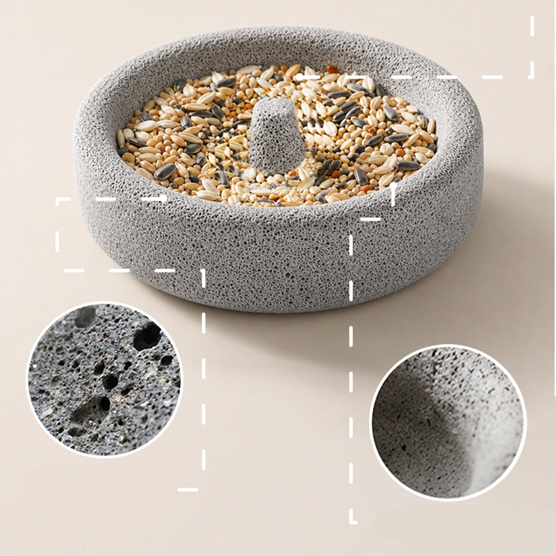 🔥2-in-1 Volcanic Rock Bird Food Bowl & Beak Grinder