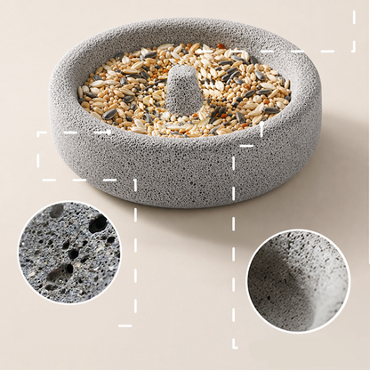 🔥2-in-1 Volcanic Rock Bird Food Bowl & Beak Grinder