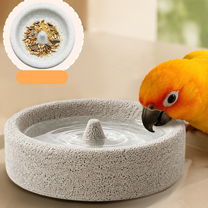 🔥2-in-1 Volcanic Rock Bird Food Bowl & Beak Grinder