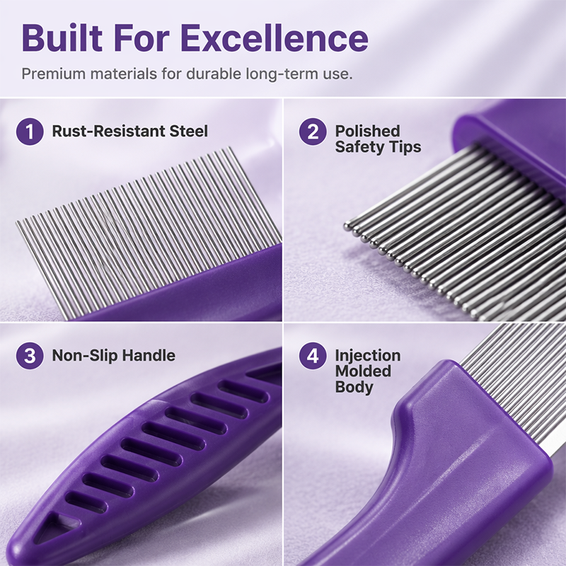 Fine Tooth Flea Comb for Cats & Dogs
