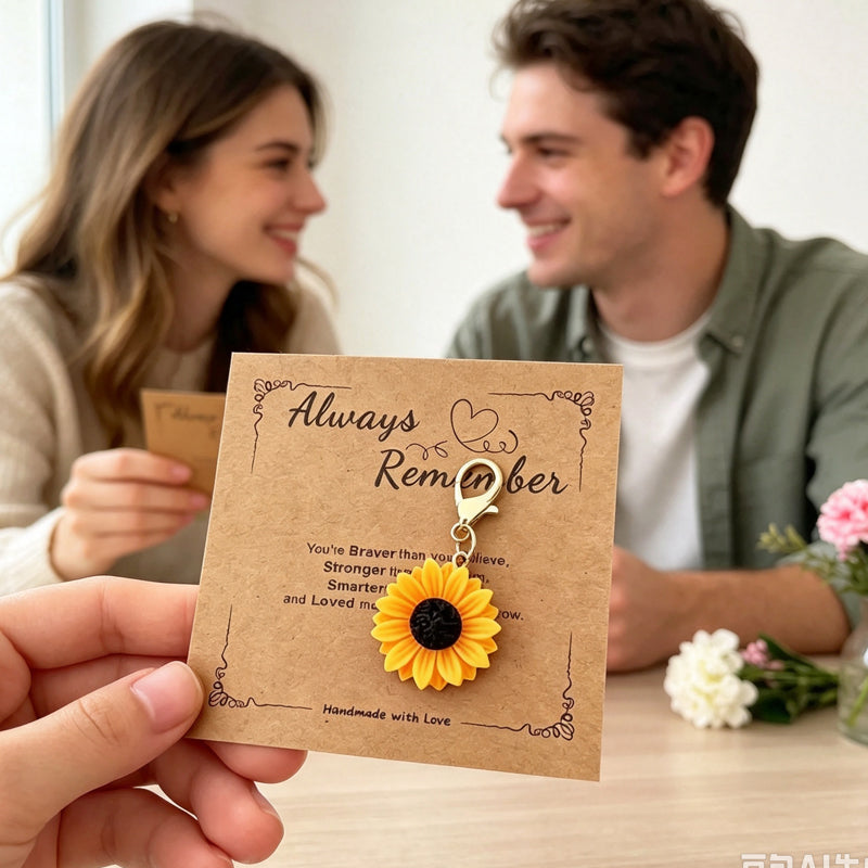 Inspirational Flower Charm Keychain
