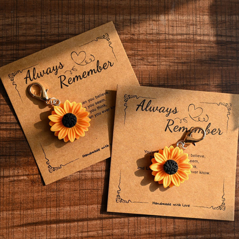 Inspirational Flower Charm Keychain