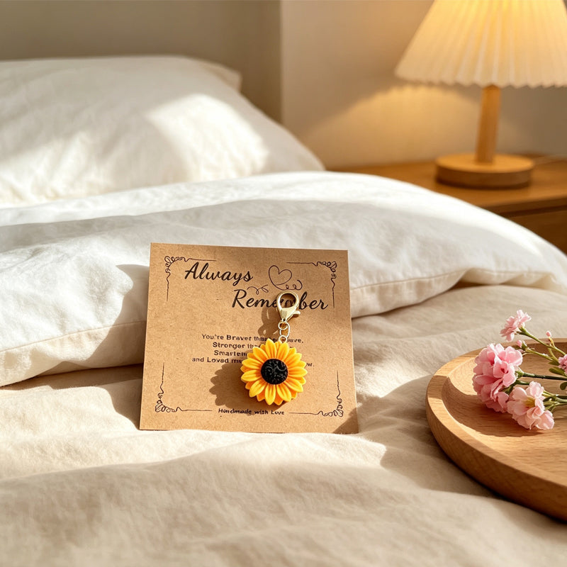 Inspirational Flower Charm Keychain