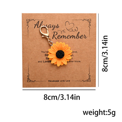 Inspirational Flower Charm Keychain