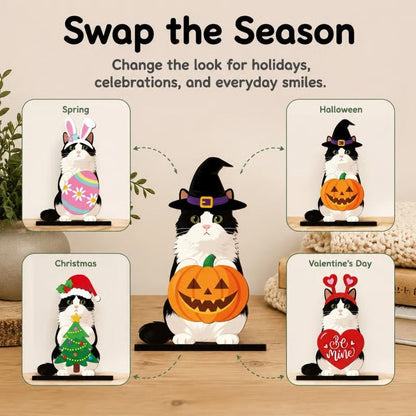 Interchangeable Wooden Seasonal Animal Decor