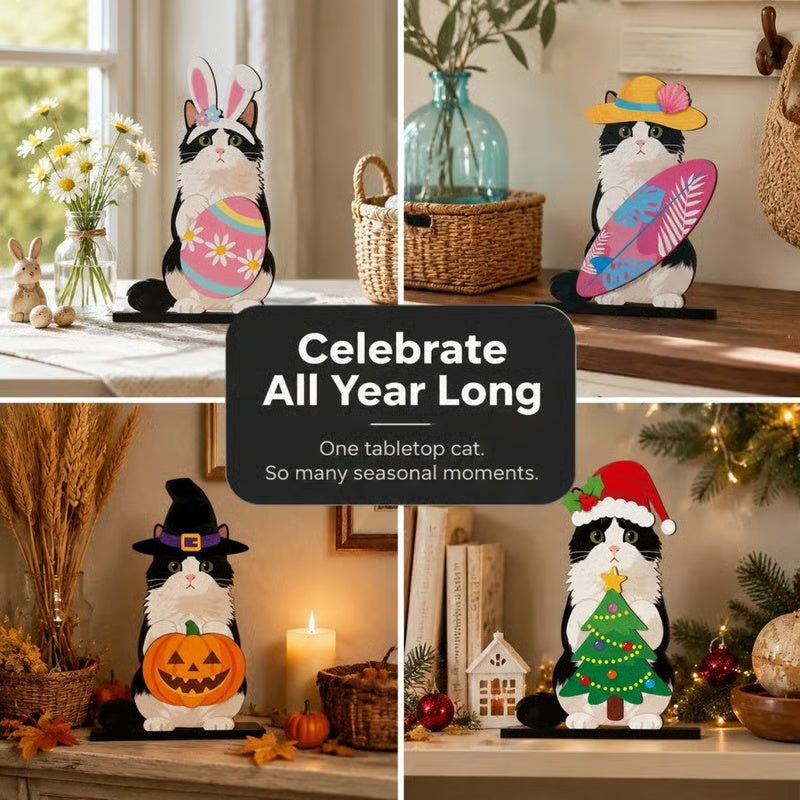 Interchangeable Wooden Seasonal Animal Decor