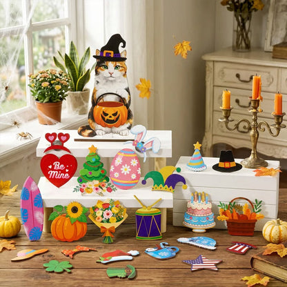 Interchangeable Wooden Seasonal Animal Decor