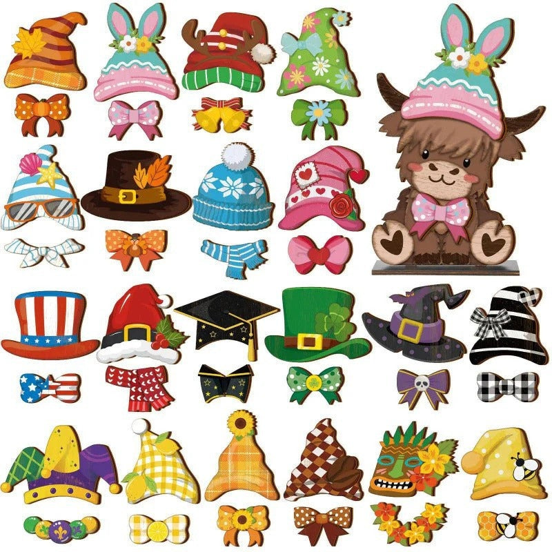 Interchangeable Wooden Seasonal Animal Decor
