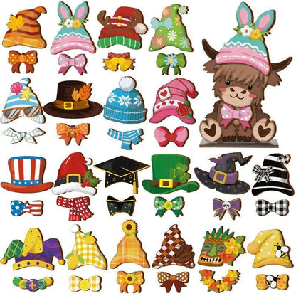 Interchangeable Wooden Seasonal Animal Decor